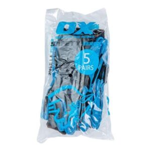 OX Polyester Lined Nitrile Glove 5Pairs - Size: 9 Large