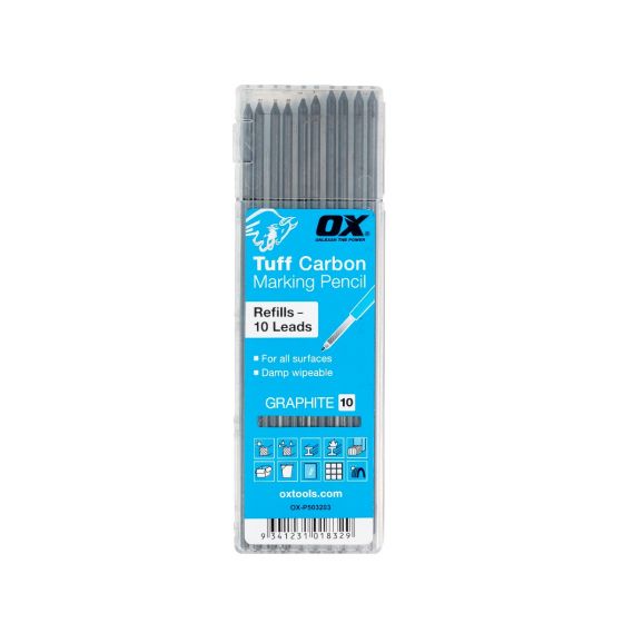 OX Tuff Carbon Lead Replacement 10Pack - Color: Black