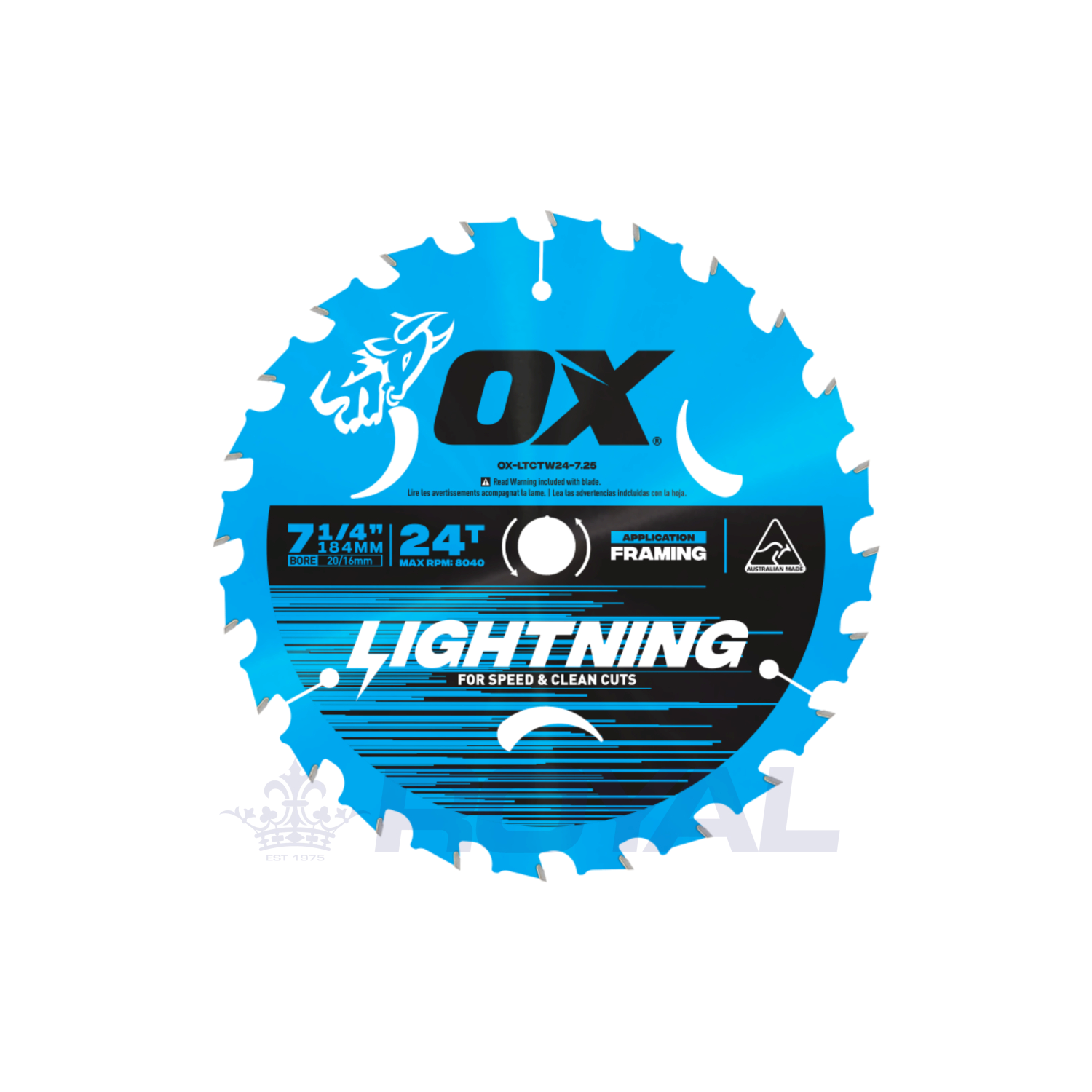 OX Pro Lightning 184mm Circular Saw Blade - 40T