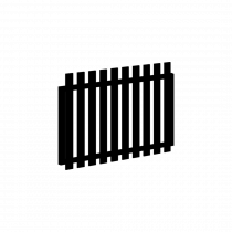 Black 65x16 Flat Picket 970x1200 Gate