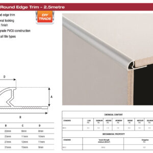 PVC Trade Trim Round Edge (4 Sizes) - Size: 10mm | Color: White