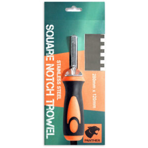 Panther Square Notched Stainless Steel Trowel - Size: 8mm