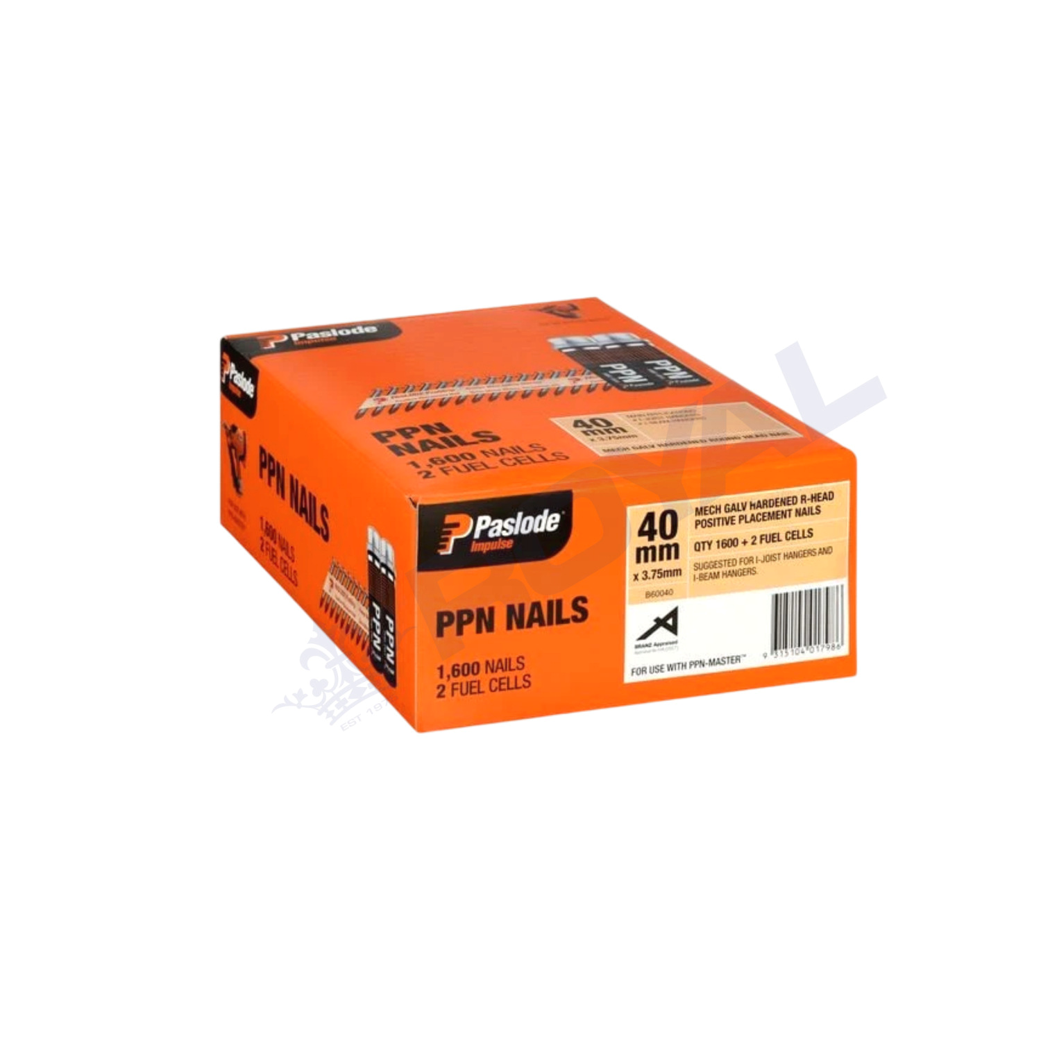 Paslode 40mm x 3.75mm SS Ring R Head Impulse Nails 1600 Pack
