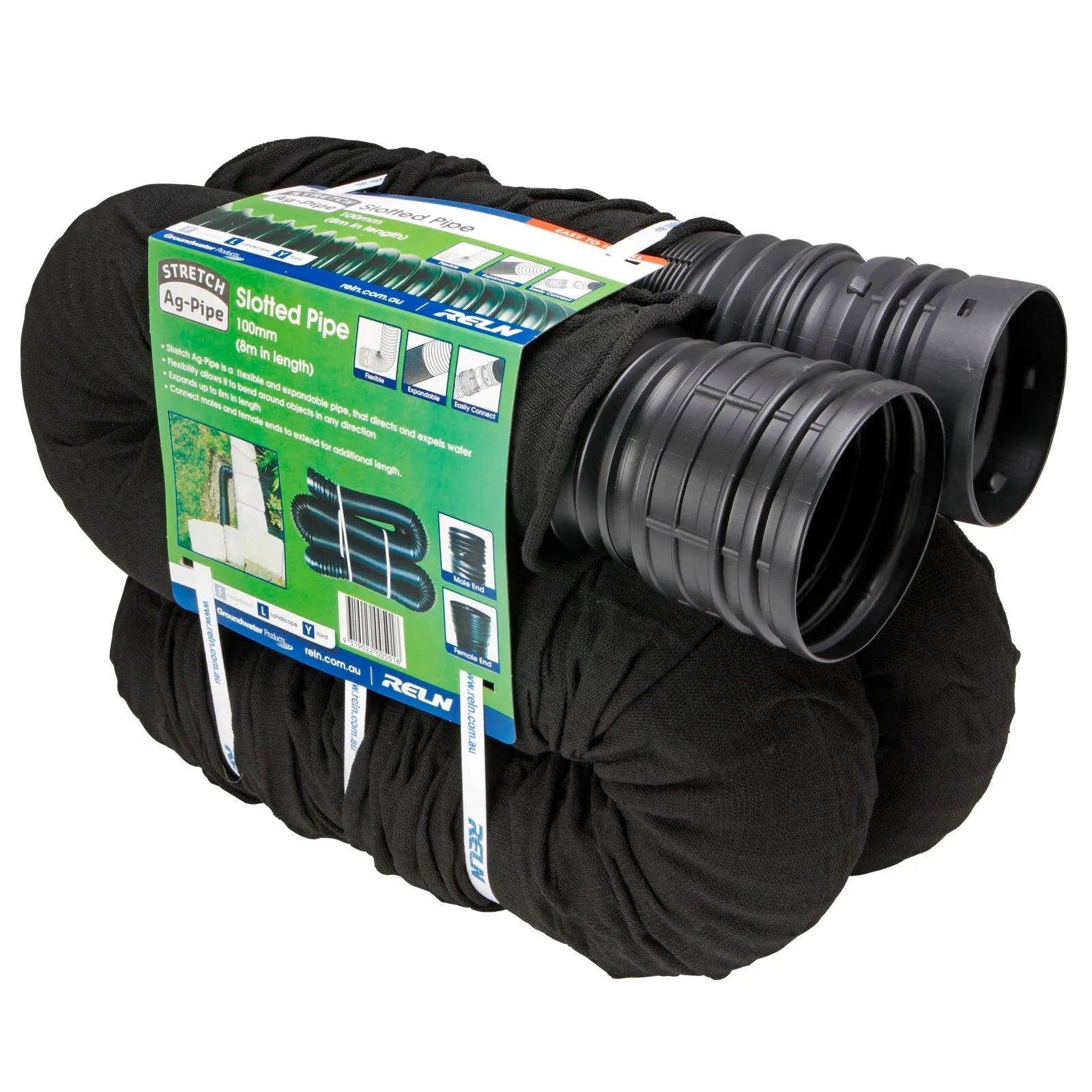 Pipe Drain Slot W/S 100 x 8m Stretch Drain