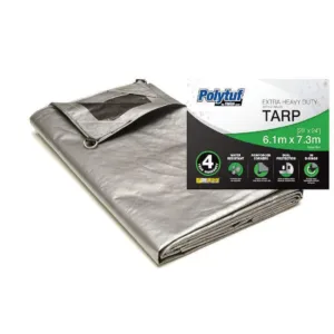 Polytuf Extra Heavy Duty D-Ring Tarp 6.1 x 7.3m Heavy Duty