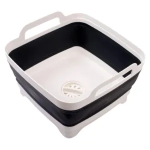 Queen Collapsible Sink Bowl Grey & White 10L