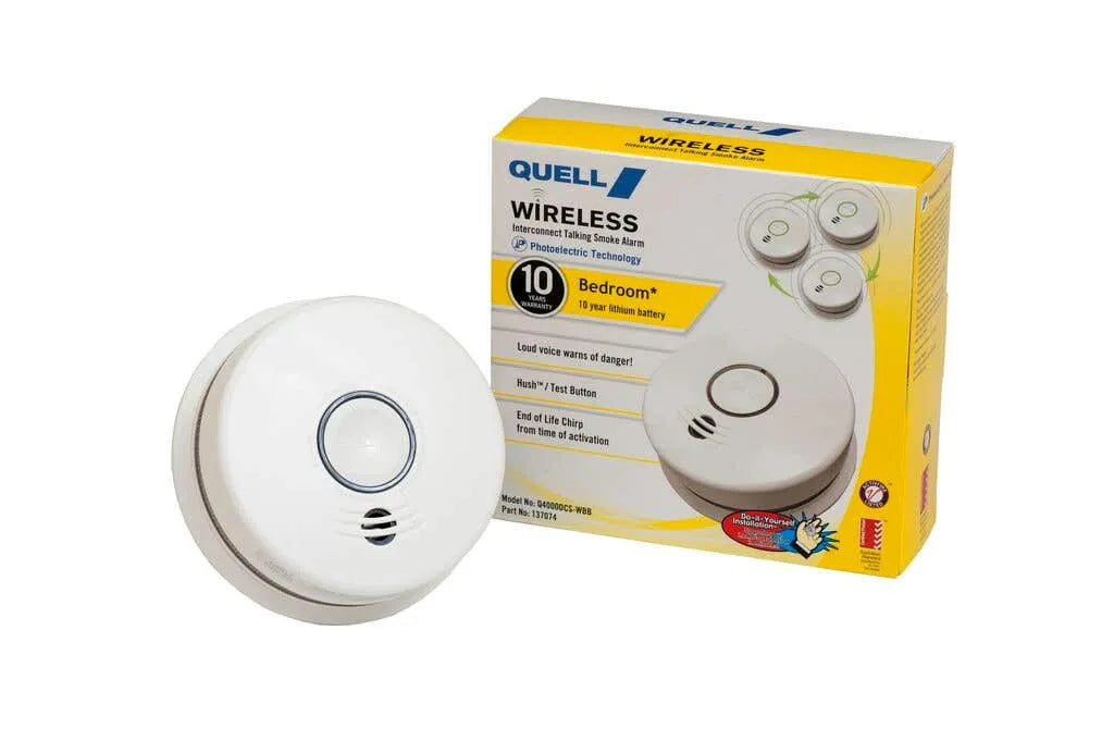 Quell Wireless Photoelectric Bedroom Smoke Alarm Voice Alert