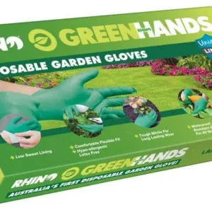 Rhino Greenhands Disposable Garden Gloves Large - 20 Pack