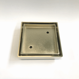 Tile Insert Smart Floor Waste Slim 115x115x90 Brush Gold