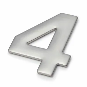 Sandleford 50mm Mode Stainless Steel Self Adhesive House Number 4