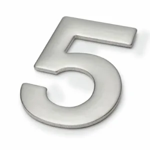 Sandleford 50mm Mode Stainless Steel Self Adhesive House Number 5