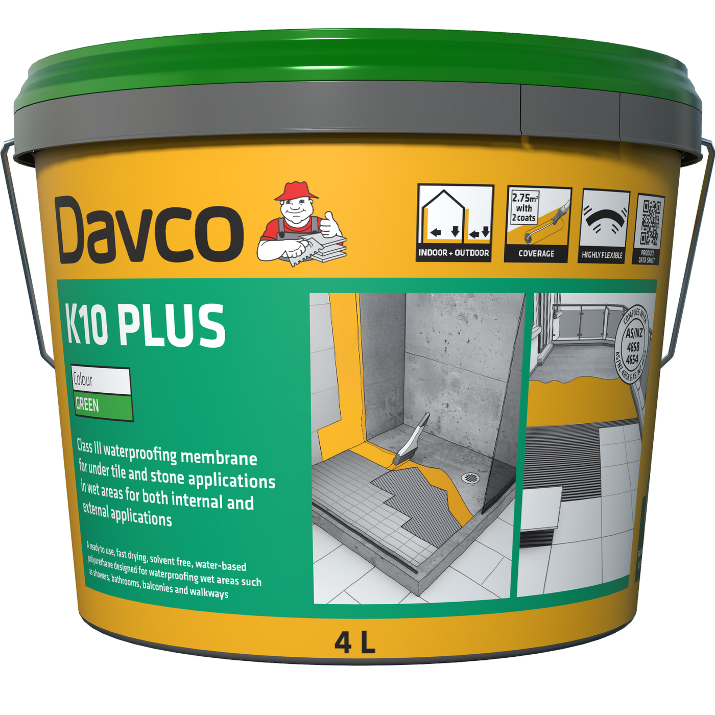 Davco K10 Plus Green & Grey 4L - Color: Green