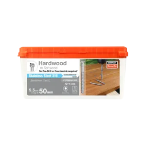 Simpson Strong-Tie 12G (5.5mm) x 50mm 316 Stainless Steel DHSD No-PreDrill Hardwood to Softwood Deck