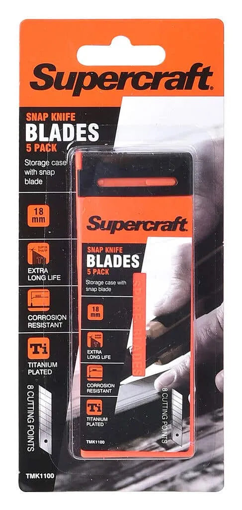 Supercraft Snap Knife Replacement Blades 5pk 18mm