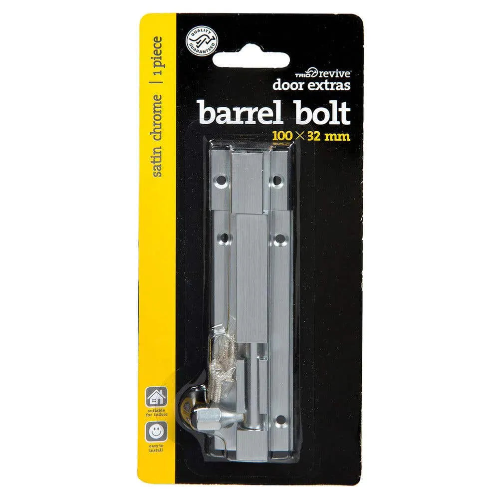 Trio Barrel Bolt 32 x 100mm Satin Chrome