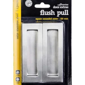 Trio Flush Pull Rectangular Satin Stainless Steel 120 x 40mm