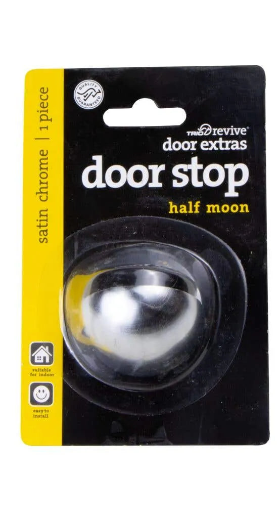 Trio Half Moon Door Stop 25mm Satin Chrome