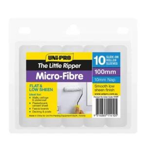 Uni-Pro Little Ripper Micro-Fibre Roller Cover 10mm Nap 100mm 10 Pack