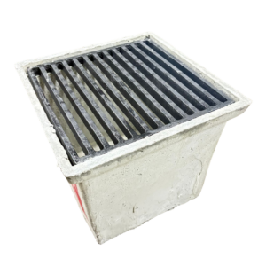 GRC Pits + Drop-In Pit Grate To Suit - 350 × 350 x 350D GRC Pit With Grate / Medium / Cast Iron