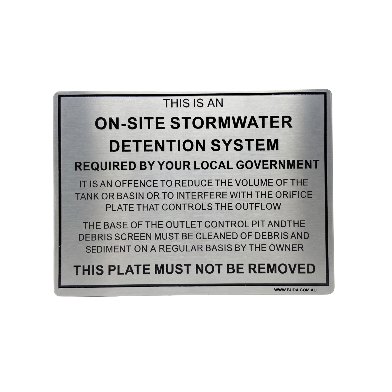 Onsite Stormwater Detention Tank Signage - 150mmx110mm
