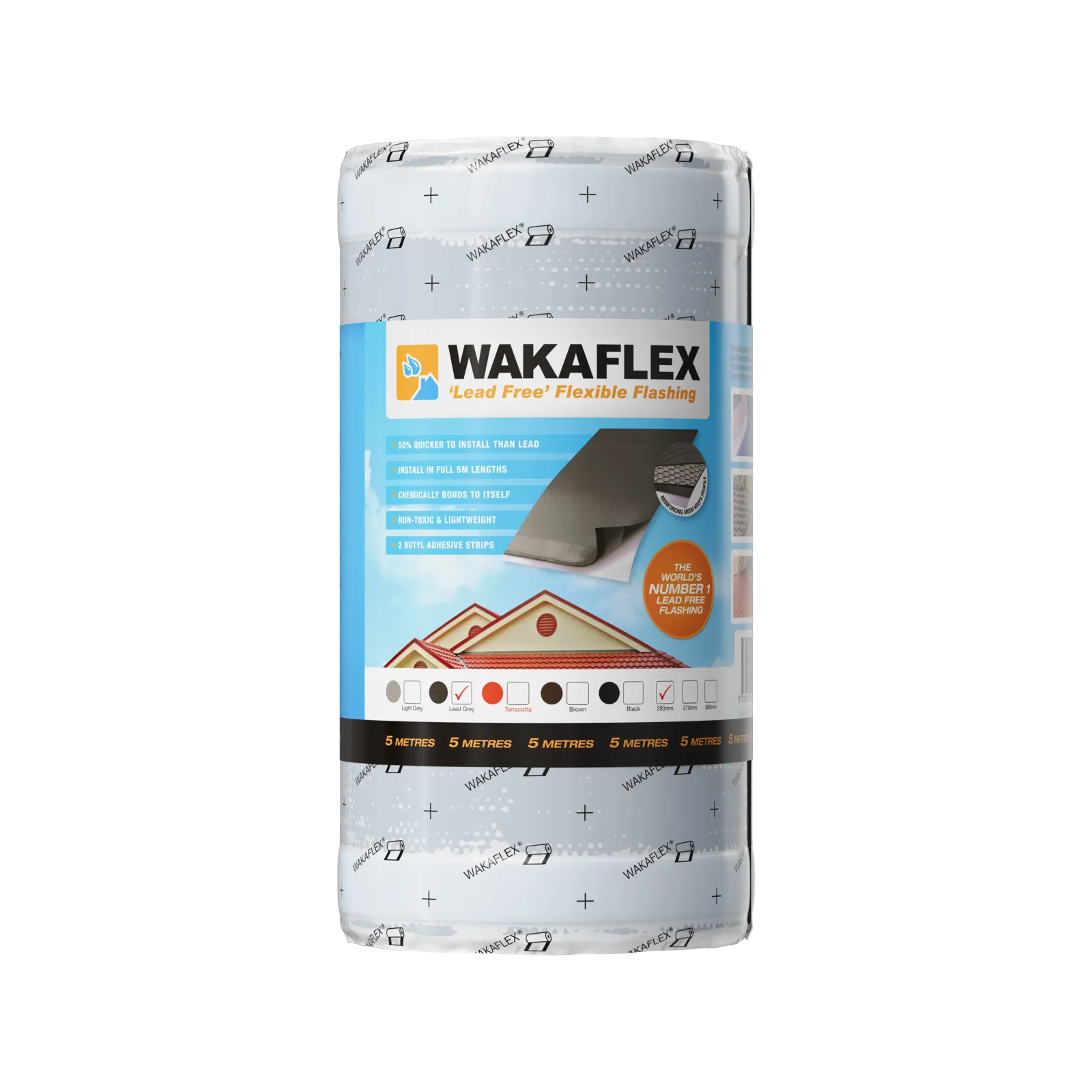 Wakaflex Flashing Lead Free 280mm x 5m Lead Grey