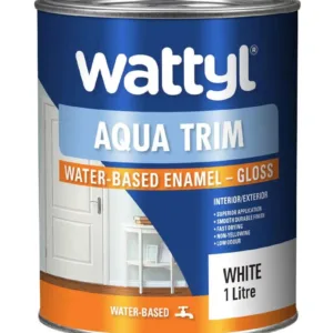 Wattyl Aqua Trim Water Based Enamel Gloss White 1L
