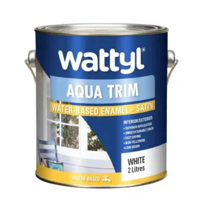 Wattyl Aqua Trim Water Based Enamel Satin White 2L