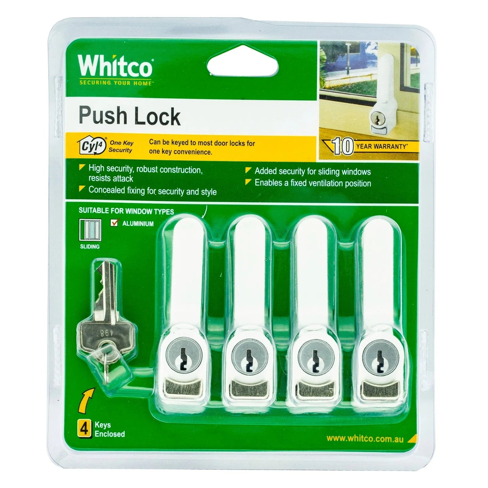 Whitco Blaxland Sliding Door Deadlock Black