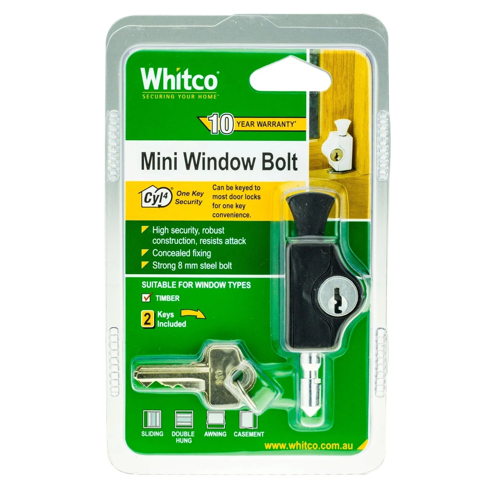 Whitco Blaxland Sliding Door Deadlock White
