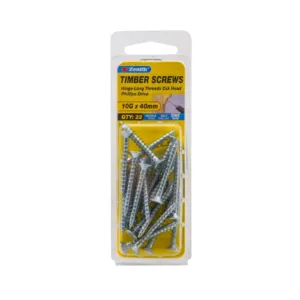 Zenith Gold Passivated Wafer Head Timber Screw 10G x 45mm 22 Pack
