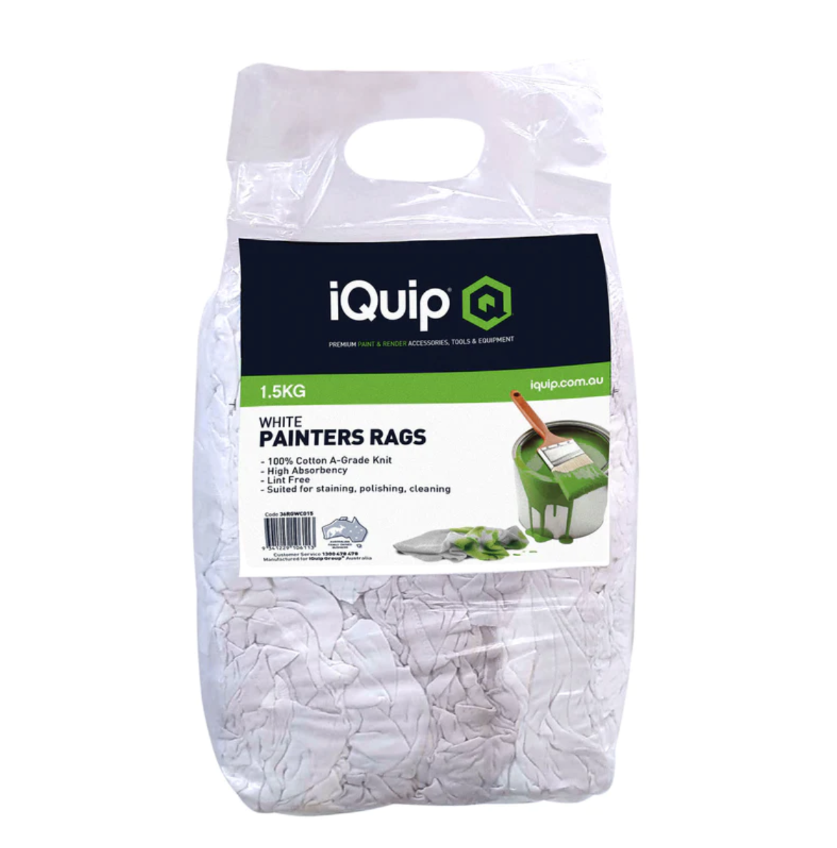 Iquip – Paimters Rags White Cotton 1.5kg – 36RGWC015