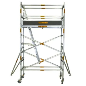 3.0m – 3.4m (Platform Height) Mobile Narrow Scaffold (With Stabilizers, Ladders and Kick Boards) - 2.5 x 0.74 x 3