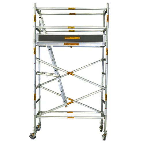 3.0m – 3.4m (Platform Height) Mobile Wide Scaffold (With Stabilizers, Ladders and Kick Boards) - 2 x 1.3 x 3