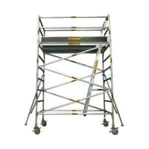 3.4m – 3.8m (Platform Height) Mobile Wide Scaffold (With Stabilizers, Ladders and Kick Boards) - 2 x 1.3 x 3.4