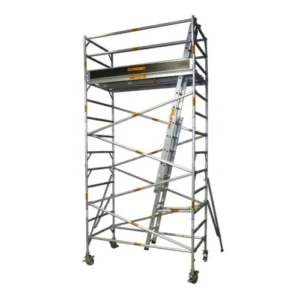 4.2m – 4.6m (Platform Height) Mobile Wide Scaffold (With Stabilizers, Ladders and Kick Boards) - 2 x 1.3 x 4.2