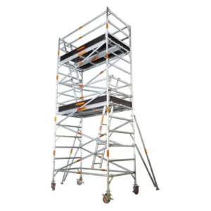 4.2m – 4.6m (Platform Height) Mobile Wide Scaffold (Double working Level, With Stabilizers, Ladders and Kick Boards) - 2.5 x 1.3 x 4.2