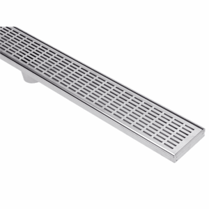Lines Pattern Drain - Stainless Steel - 1000mm / 100mm wide x 22mm deep / Centre Outlet