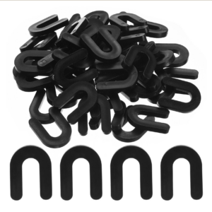 KC – U Spacer (Packer – Horseshoe Shim) 100pcs – 4 Sizes - Size: 6.35mm - BLACK
