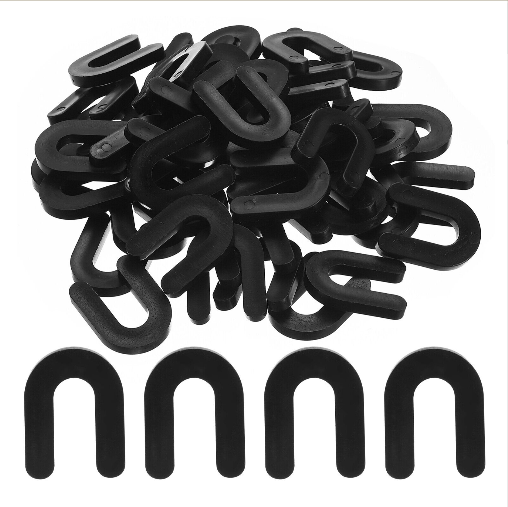 KC – U Spacer (Packer – Horseshoe Shim) 100pcs – 4 Sizes - Size: 6.35mm - BLACK