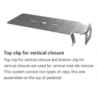 Tile Pedestal 304 S/S Side Closure – Top Clip