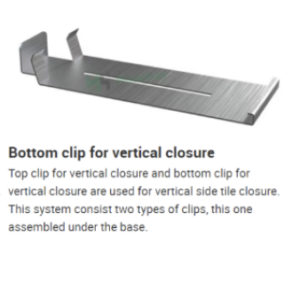 Tile Pedestal 304 S/S Side Closure – Bottom Clip